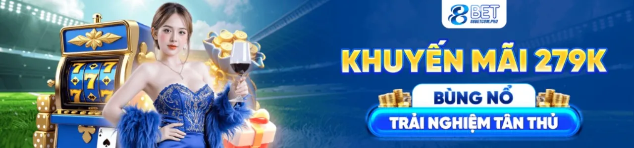 Máy đánh bạc rực rỡ với biểu tượng tiền thưởng 8kbet456 khuyến mãi